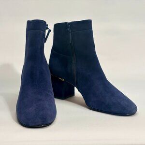 COLE HAAN Grand OS Ankle Boots Blue Suede Leather Zip